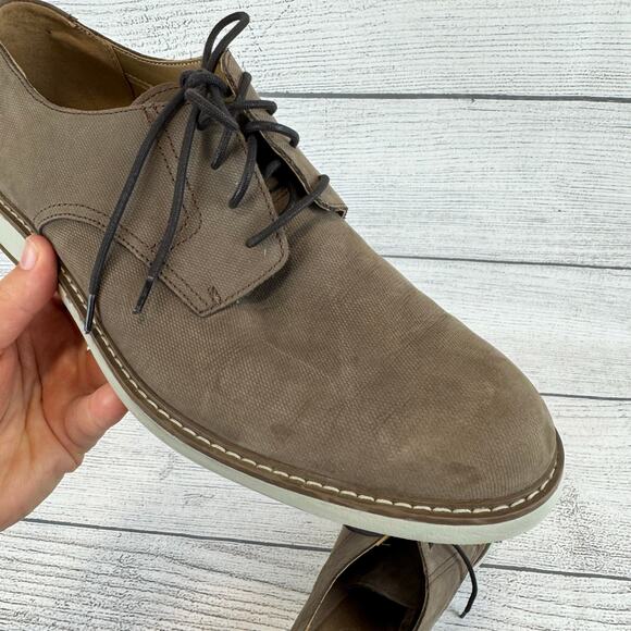 Clarks Men\'s Taupe Unstructured Un Elott Lace Up Nubuck Shoes Size 11.5 main image 12